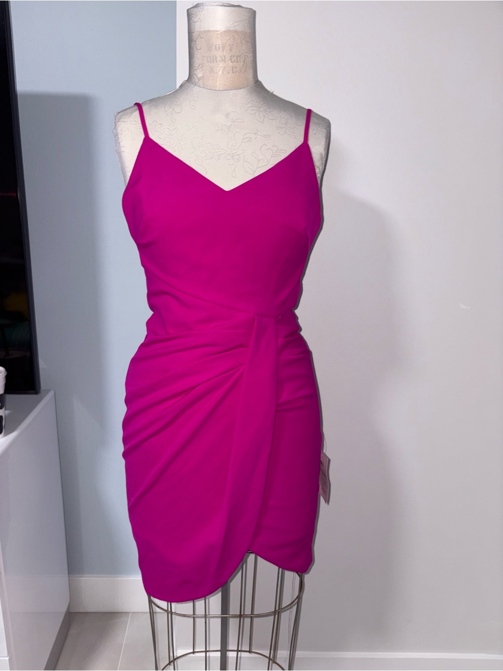 Woman’s Black Halo Vibrant Pink Dress